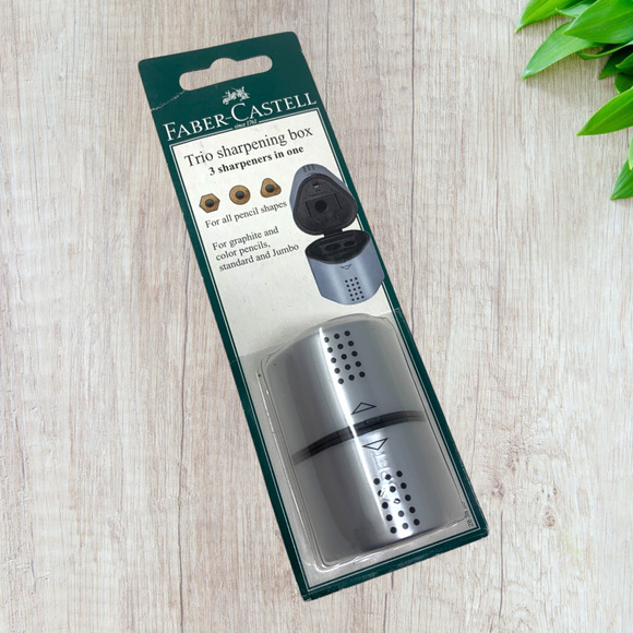 NEW Faber-Castell Grip Trio Pencil Sharpener 3-in-1 Artist Pencil Sharpener - Picture 1 of 4